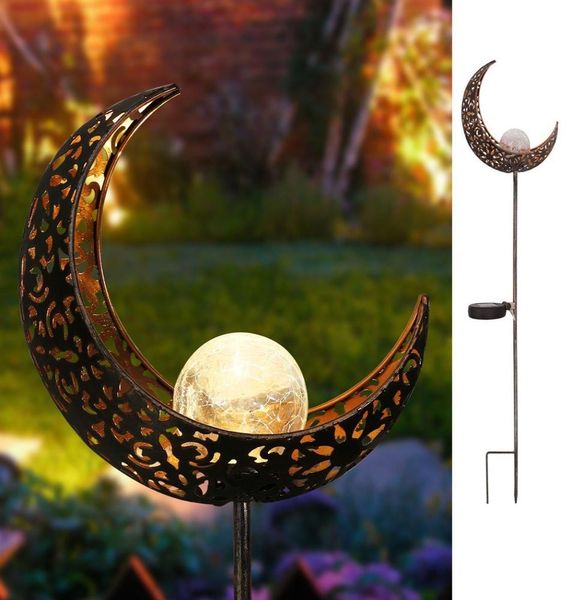 LED Solar Light Moon Form Rasenlampe wasserdichte Außenleuchten für Gartenlandschaft Hof Yard Pathway Zaun Terrasse Dekoration7963500