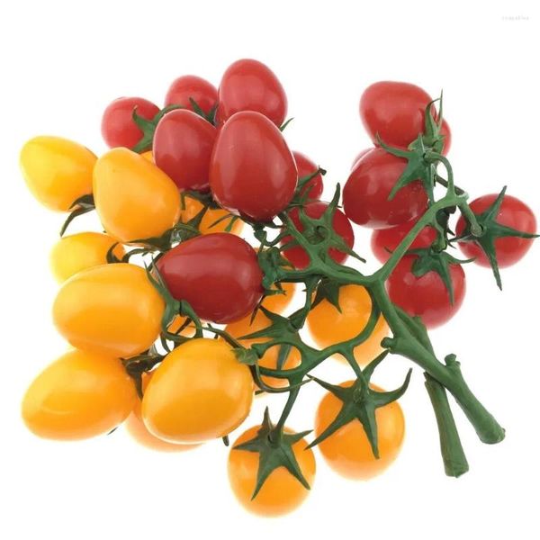 Decoração de festa 19cm Tomate artificial Fake Red Vine Props Display Gabinete Showcase decoração de frutas de legumes casas