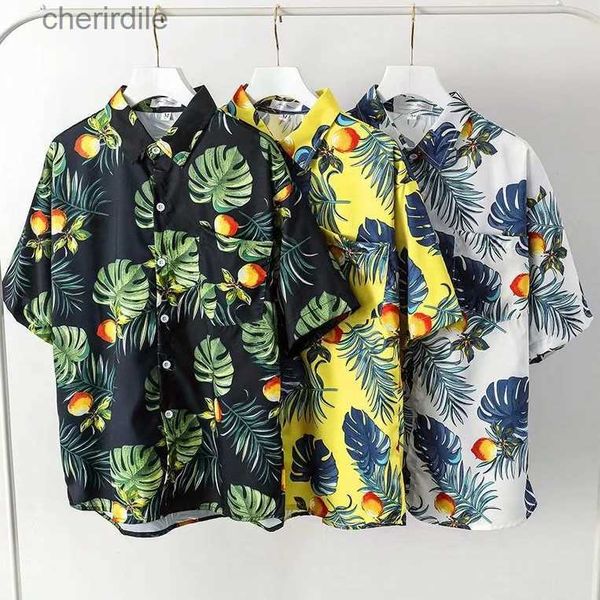 Erkekler Sıradan Gömlek Yaz Palmiye Ağacı Baskı Hawaii Mens Beach Shirt 2020 Kısa Kollu 3xl Aloha Gömlek Erkek Tatil Giyim Kimya YQ240408