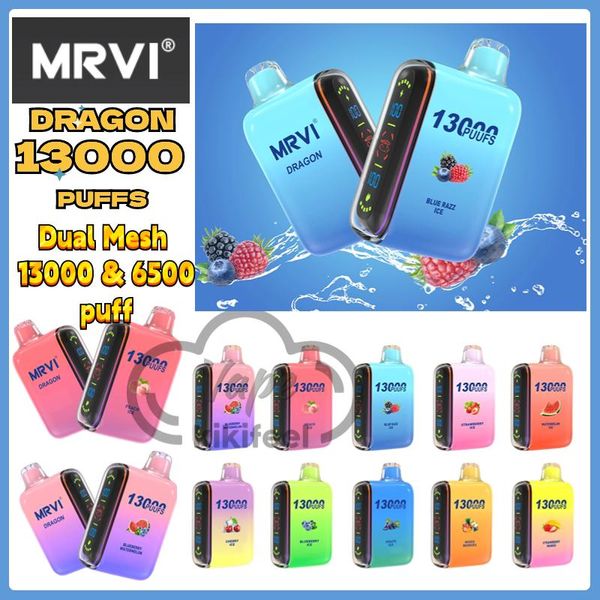 Geek Bar Puls MRVI Dragon 13000 6500 Puffs Batterie 650mAh Mesh Spulen Vapes Einwegpullos