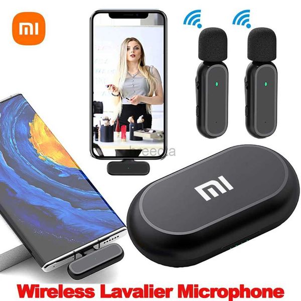 Microfones Mijia sem fio HD Radio Radio LIVO Microfone cancelado Dual Mic 20 metros para telefone celular Tiktok Short Video Recording 240408