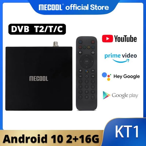 Box Mecool KT1 Android TV 10 DVB Tuner Ricevitore DVBT2 AMLOGIC S905X4 Set Top Box Bt 4.2 WiFi 2.4G/5G LAN TV Box