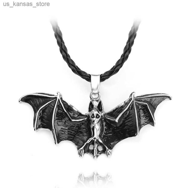 Collane a sospensione hip hop hip hop gothic punk punk animali antico color argento collana a ciondolo per donne uomini da uomo festa di halloween gioielli regalo240408