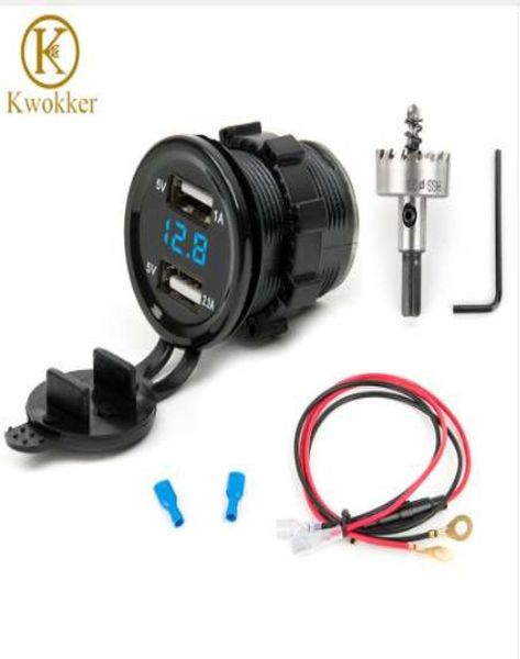 12 V Dual USB Car Electronic Car Ladegerät Adapter Zigarette LED LED Digitalvoltmeter Meter 30 mm HSS Bohrlochsäge2604124