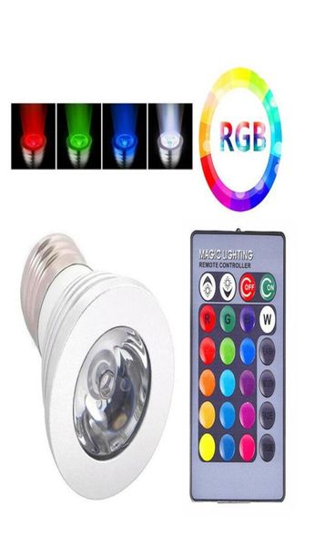 5W RGB LED -Spotlights 16 Farbwechsel RGB LED -Glühbirnenlampe E27 GU10 MR16 GU53 mit 24 wichtiger Fernbedienung 85265V 12v6726120