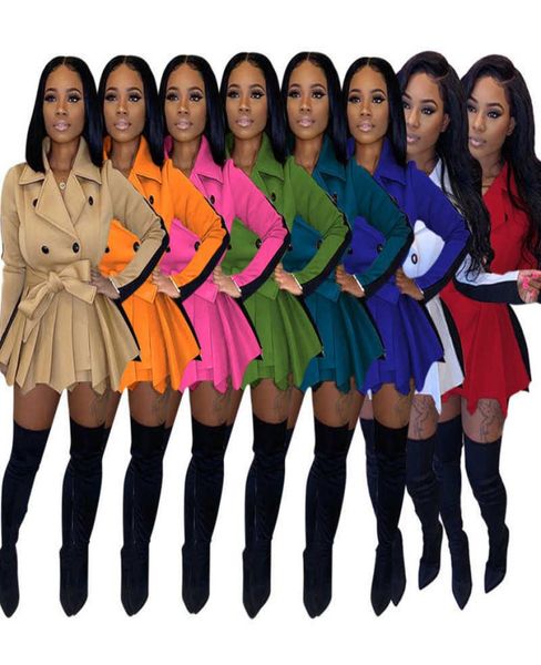Women Dress Designer Slim Coat Contrast Giacca a colori Giacca a maniche lunghe Ladie inverno inverno New Fashion Casual Plus Size Cloth8817602