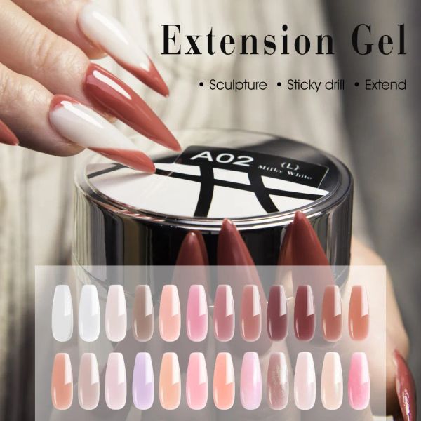 Gel venalisa 15 ml Erweiterung Gel Hard Builder Jelly Gel Kit 4 Farben Kit mit Nagelbürstennagelscheibe UV -Konstruktion Gel -Set