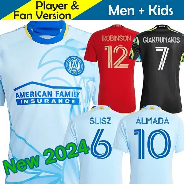 2023 2024 Atlanta United FC Soccer Jerseys Kids Men 23/24 Camisa de futebol Away rendersurtens Home Red Black 17s Kit Terceiro 3º Giakoumakis Almada