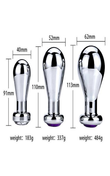 Massagem grande anal plug plug de metal plug plug sexo brinquedos para mulher erótica erótica buttplug dilatador beads anal briny para adulto gay m7867423