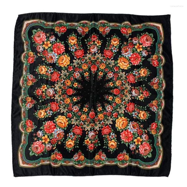 Sciarpe 2024 russo babbushka nazionale per sciarone sciarpa floreale stampato boho femminile fiore bandana bandana testa