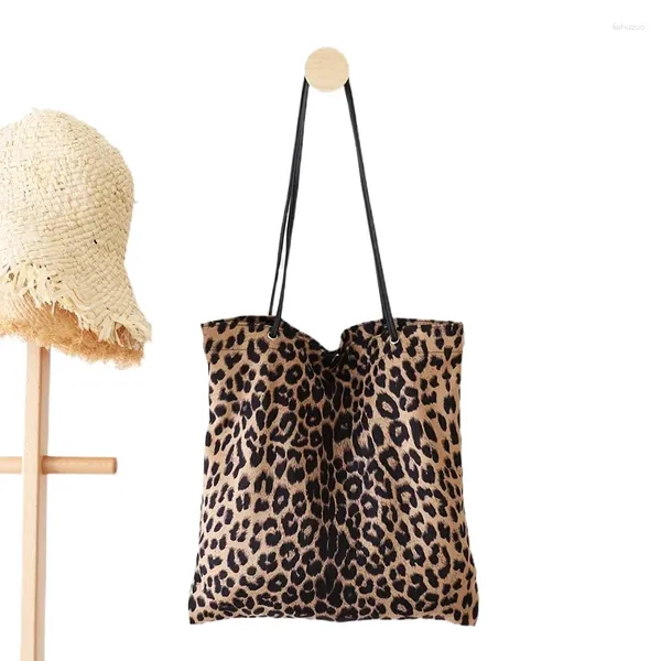 Bolsa retro simples bolsa de leopardo da moda ombro casual de pano casual