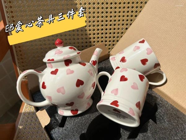 Чайные наборы эксклюзивные роскошные чая набор Royal Family Love Series Ceramic Pot Cup 3 Peece