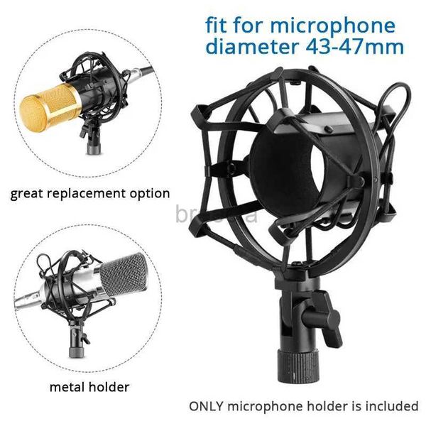 Микрофоны Высококачественный металлический конденсатор микрофона ударного крепления зажима зажима Studio Rescripting Mic Cracket для BM 800 T669 Microphone 240408