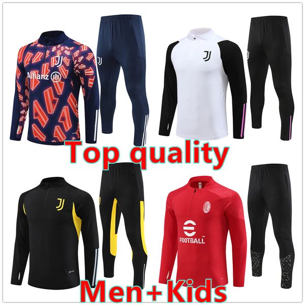 Tracksuit Training 23/24/25 Cuadrado Chiesa Milik Juve Vlahovic Bonucci Überladung Fuß Tuta Retro Futbol Soccer Tracksuit Football Tracksuit Kid Men und Kids Kit