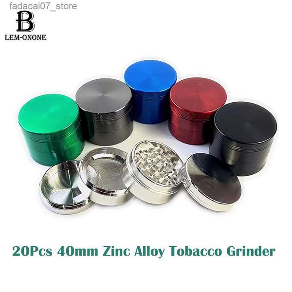 Moedor de ervas 20pcs 40mm Mini Tobacco Crusher Mill Herbal Mill Durável Máquina de moagem de especiarias de zinco com acessórios de fumantes de barbear nítidos q240408