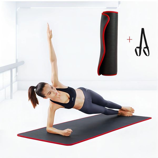 Tappeti yoga extra spessi 10 mm Non slip NRB MATTO DI ESERCIZIO CON BANDAGGI INSILESSAILI PILATES PACCHIO DI FITNESS 183CMX61CM 240325