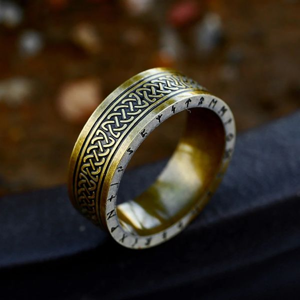 Moda retro odin celta nó anel para homens mulheres 14k ouro simples viking rings anéis de casal de amuleto jóias