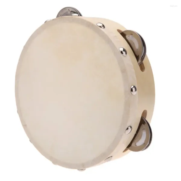 Decorazione per feste 6 pollici tenuta a mano Tambourine Drum Bell Metal Jingles Poline musicale a percussione per KTV Kids Games