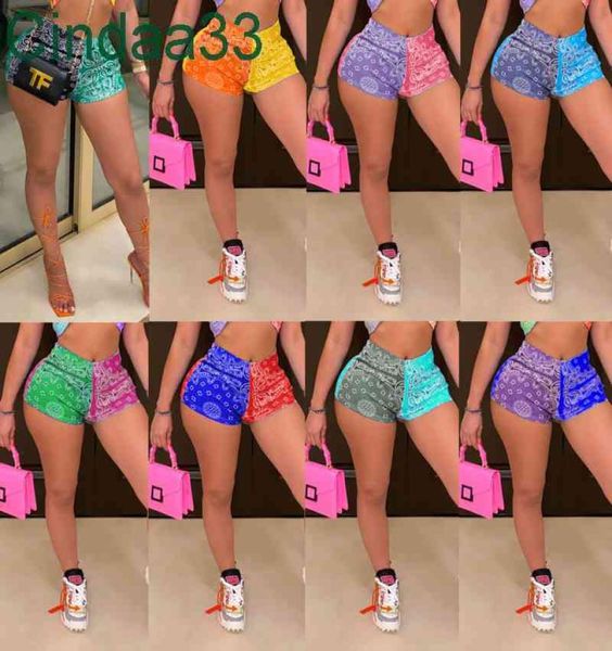 2021 Sommer neue Frauen Shorts 8 Farbdamen Fashion Print Mini Shorts Sexy Slim Shorts Strandhosen für Frauen DHL7351484