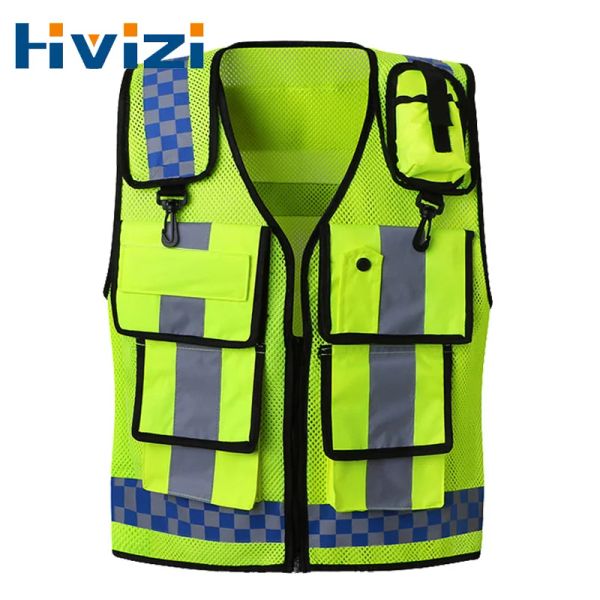 Guida per la guardia di sicurezza dell'abbigliamento Unifrom Traffic Police Vestrello Logo Custom Hi Vis Sicurezza Match riflettente Uomini adulti