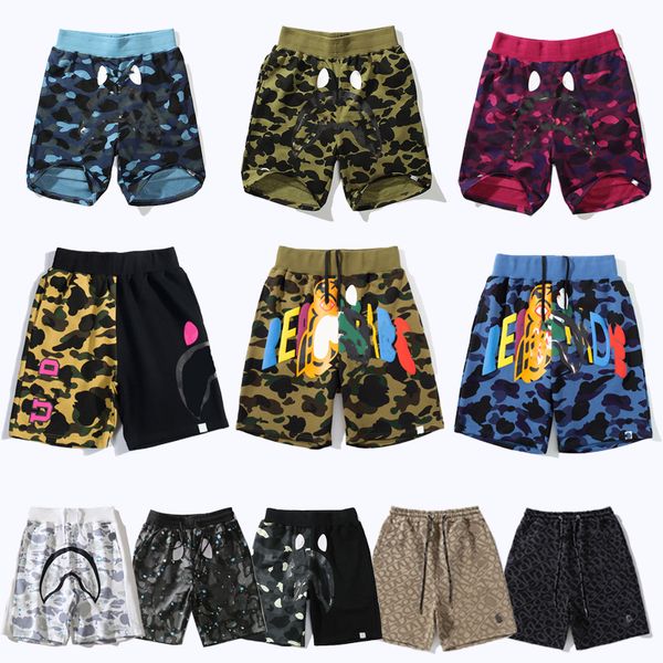 shorts masculinos shorts de designer masculino wim shorts baús de praia para natação hipster hipster letra impressão malha camufla