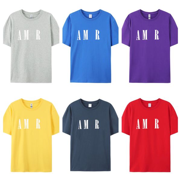 Tops Fashion Tshirt Designer Kleidung Frauen luxuriös und Sportkleidung für Frauen Amiracle Kurzärmel Baumwolle reguläre Buchstaben lila gelb rot grau Größe S l M XL J.