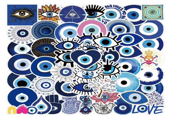 50 PCs Aufkleber Pack Evil Eye Vinyl farbenfrohe wasserdicht für Wasserflaschen Laptop Stoßfänger Car Bike Gepäck Gitarre Skateboard6679172