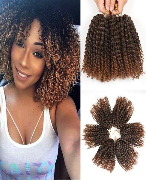 8 polegadas 3pcsset Marley Braiding Braiding Hair com ombre Braids Synthetic Malibob Crochet Hair Extension for Black WOME2288000