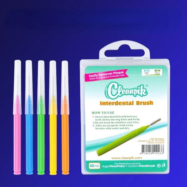 40 pezzi filo filo interdentale raccoglie gli stuzzicadenti denti per la pulizia dei denti spazzola interdentale Pick filo filo di igiene orale