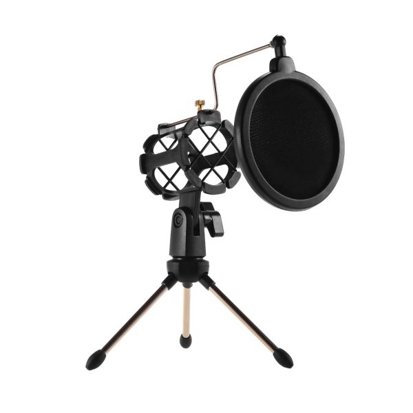 Accessoires Mini Desktop Microfon Stand + Stoßmontage Mic Holder + Pop -Filter -Kit für die Studioaufnahme Online -Chating -Gesangs Meeting