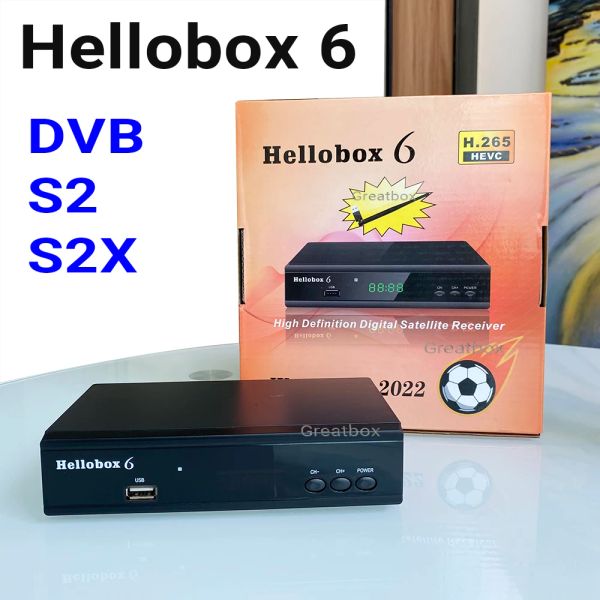 Box Hellobox 6 Спутниковая приемная поддержка H.265 HEVC T2MI USB Wi -Fi Auto Powervu Cline Comptatible v5 Plus hellobox6