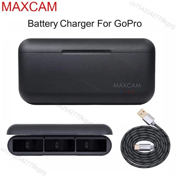 Камеры Maxcam Acter Charge Box Rechargable Battery Case Support 3 батареи для GoPro Hero 9 10 8 7 6 5 камера