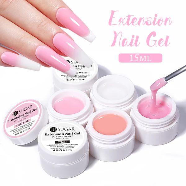 KITS UR ADODO 6 Caixa de 15 ml Extensão de unhas Gel Gel UV Gel para unhas Extensões de dedos Formulário Frenda French Nail Art Tool