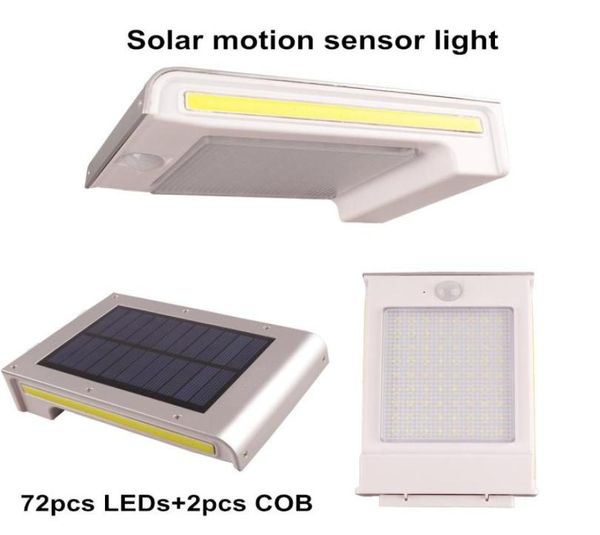 72 Светодиодный датчик движения солнечной лампы для оформления сада Cob Solar Light Outdoor Waterrabite внешний путь безопасности стена Light5606464