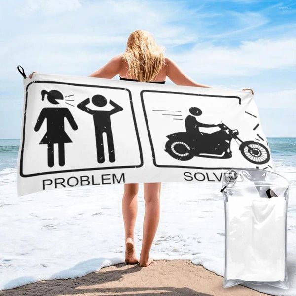 Toalha Quick Dry Problem resolvido Motocicleta Travel essencial Travel leve Novidade absorvente engraçado
