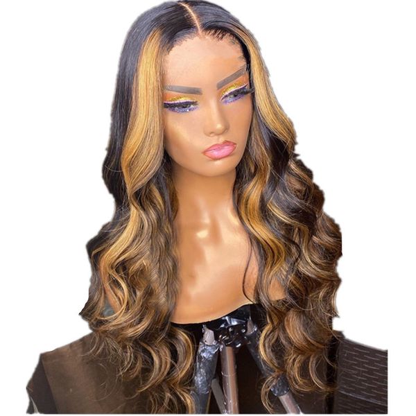 2024 Centro di alta qualità che separa parrucche lunghe Vendita a caldo marrone Big Wavy Hair Europe America America Fashion Permed Dyed Rose Net Wig