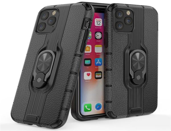 Telefonkoffer Heavy Duty Shock Proof Dual Layer Armor Case Ringhalter Cover für iPhone 11 Pro Max XS XR Samsung Note 10 plus8390432