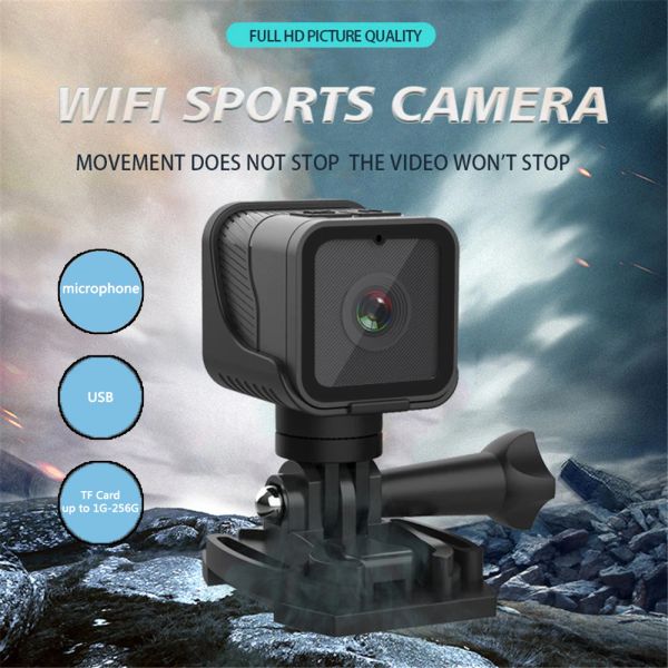 Câmera de ação de câmeras kebidu go pro wifi USB 2.0 Sports DV CS03 1080p Micphone subaquático Viagem fora do esporte gravação de vídeo USB CMOS