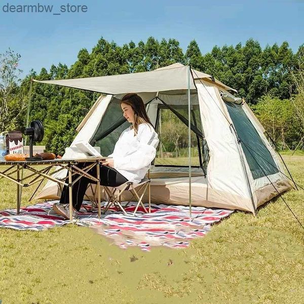 Tendas e abrigos acampando ao ar livre dobrável de abertura rápida totalmente automática para acomodar 3-4 pessoas praia de acampamento duplo à prova de chuva Tentt L48