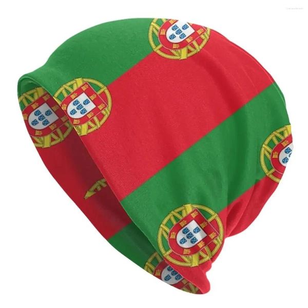 Bergen Flagge der portugiesischen Männer Frauen Erwachsene Mützenkappen Stricken Motorhaube Hut warm Mode Herbst Winter Outdoor -Schädel Hüte Hüte
