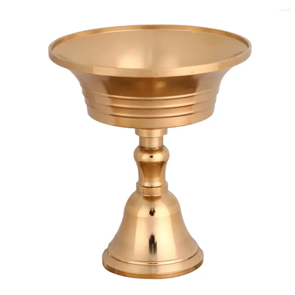 Titulares de vela Pure Copper Butter Lamp Solder Buddhism Candlestick Temple Decoração de Brass Supplies Desktop Votivo