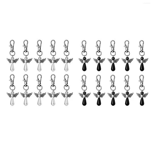 Keychains 10 PCs Engel Schlüsselbund Strickmarkierungen in der Cherub Keys -Kette Anhänger Armbandschmuck