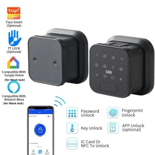 Bloquear Tuya WiFi Smart Door Lock Ttlock BluetoothCompatable Imprint Lock App Senha CARTO IC CART