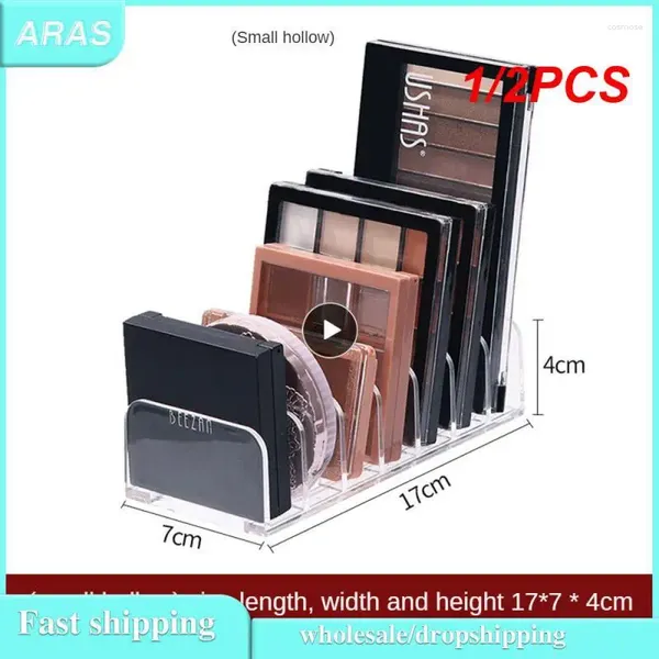 Caixas de armazenamento 1/2pcs acrílico compacto paleta de sombras organizador de bandeja Cosmética Cosmetics Makeup Rack Solder 7 Grade