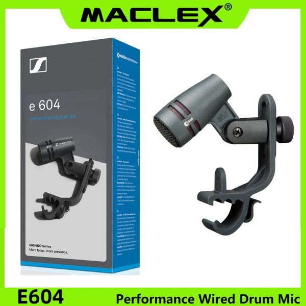 Mikrofone E604 professionelles kardioid dynamisches Trommel -Mikrofon -Karaoke -Instrument Metall Mikrofono -Stufe mit Clip Arm Mount Kabel -Drum Mic
