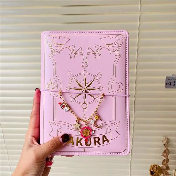 Giapponese Sakura Pink Red Purple Anime Leaf Leaf Notebook Kawaii Travel Journal Handbook Spiral A6 Cute Diary Planner Organizzatore 240328