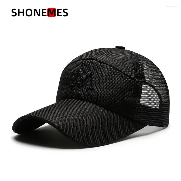 Ball Caps Shonemes Nakış Mektubu M Mesh Hat Spor Snapback Nefes Alabilir Yaz Ayarlanabilir Kamyon Şapkaları Erkekler için