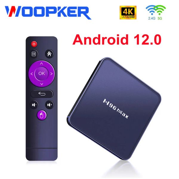 Box Woopker H96 MAX V12 Android 12 TV Box 4G 32GB 64GB WiFi 2.4G 5.8G 4K HD Media Player Google Play Bluetooth 4.0 SET FAST TOP Box