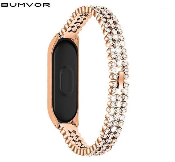 Watch Bands Roségold für Mi Band 4 Smart Accessoires Gurt Ersatz Diamonds Edelstahl Armband18670795