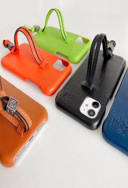 Fashion famoso marchio di design di lusso Real Leather Anti Shock Phone Case per iPhone 12 Mini Pro Max XS 11 8 7Plus1765345